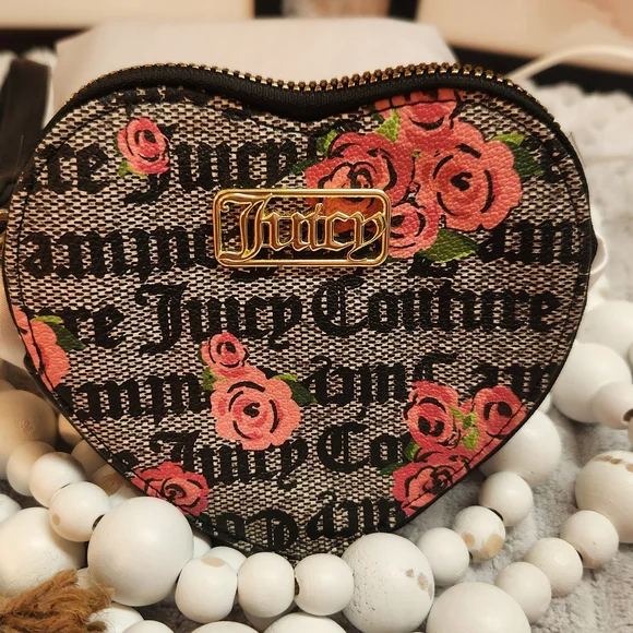 Juicy Couture Gothic Rose Clutch Black and Pink - Picture 4 of 4